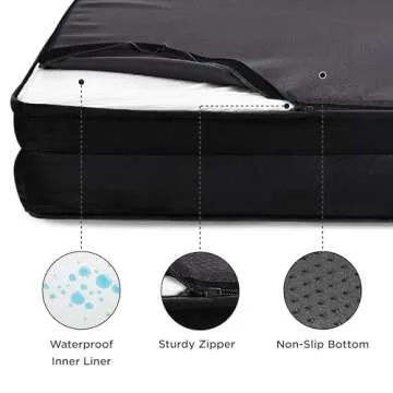 Bedsure Orthopedic Dog Bed for Extra Large Dogs - XL Plus Waterproof Dog Sofa Beds, Supportive Foam Pet Couch Bed with Removable Washable Cover, Waterproof Lining and Nonskid Bottom, Black