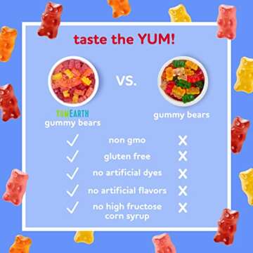 YumEarth Gluten Free Gummy Bears, 43 Assorted Snack Packs