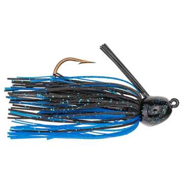 Strike King (BBJ14-2) Bitsy Bug Jig Fishing Lure, 2 - Black/Blue, 1/4 oz, Premium Silicone Skirts