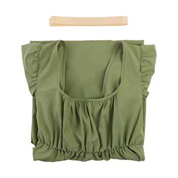 HEQU Regency Dresses for Women with Satin Sash Ruffle Empire Waist Dress Gown (2XL, Oliver)