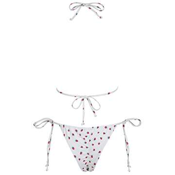 MOSHENGQI Women Sexy Brazilian Bikini 2 Piece Spaghetti Strap Top Thong Swimsuit Bathing Suit(S,Stra...