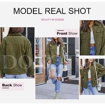 Stylish Dokotoo Corduroy Sherpa Jacket for Women