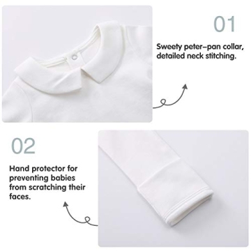 Pureborn Baby Bodysuit Cotton Peter Pan Collar 18-24m