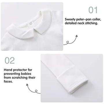 Pureborn Baby Bodysuit Cotton Peter Pan Collar 18-24m
