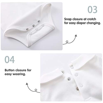 Pureborn Baby Bodysuit Cotton Peter Pan Collar 18-24m