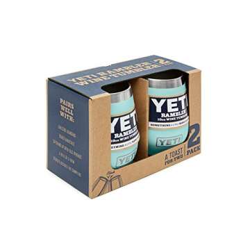 YETI Rambler 10 oz Stainless Steel Vacuum Insulated Wine Tumbler, 2 Pack, Seafoam