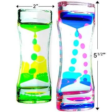 Liquid Motion Bubble Timer - Rectangular Sensory Relaxation Water Toy - Assorted Colors, 1 Piece by Big Mo's Toys