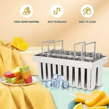 WICHEMI Stainless Steel Popsicle Molds for Homemade Treats