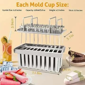 WICHEMI Stainless Steel Popsicle Molds for Homemade Treats