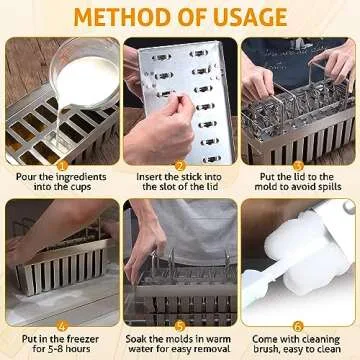 WICHEMI Stainless Steel Popsicle Molds for Homemade Treats