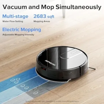 ROPVACNIC Robot Vacuum and Mop Combo - 4000Pa Suction, Self-Charging, Ideal for Pet Owners