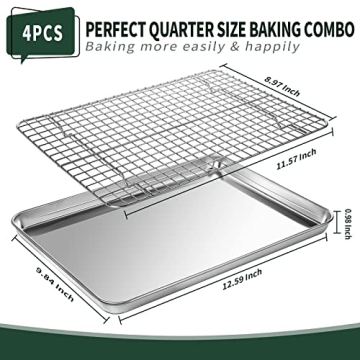 CEKEE Quarter Sheet Pan & Cooling Rack Set for Every Kitchen