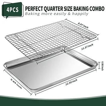 CEKEE Quarter Sheet Pan & Cooling Rack Set for Every Kitchen