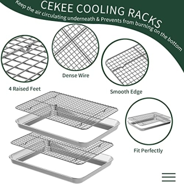 CEKEE Quarter Sheet Pan & Cooling Rack Set for Every Kitchen