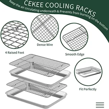 CEKEE Quarter Sheet Pan & Cooling Rack Set for Every Kitchen