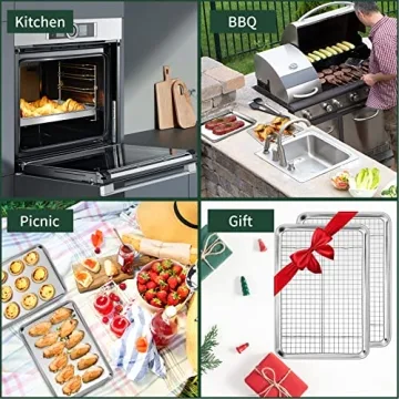 CEKEE Quarter Sheet Pan & Cooling Rack Set for Every Kitchen