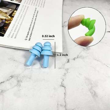 8 Pairs Earplugs for Sleeping Noise Cancelling, Reusable Ear Plugs Soft, Silicone Ear Plug, for Sleeping, Swimming, Snoring, Concerts, Work, Noisy Places (4 Colors) (Four-Color)