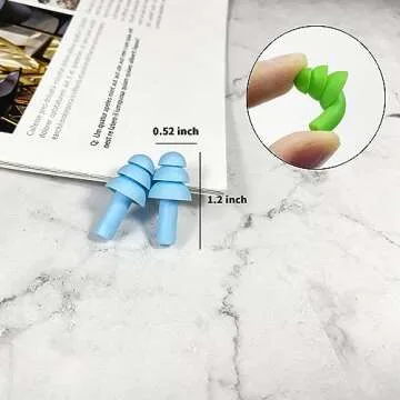 8 Pairs Earplugs for Sleeping Noise Cancelling, Reusable Ear Plugs Soft, Silicone Ear Plug, for Sleeping, Swimming, Snoring, Concerts, Work, Noisy Places (4 Colors) (Four-Color)