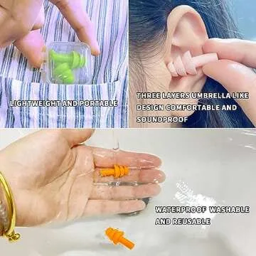 8 Pairs Earplugs for Sleeping Noise Cancelling, Reusable Ear Plugs Soft, Silicone Ear Plug, for Sleeping, Swimming, Snoring, Concerts, Work, Noisy Places (4 Colors) (Four-Color)