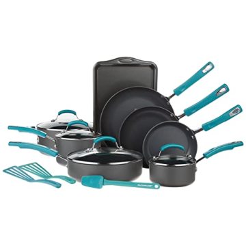 Rachael Ray Nonstick 15-Piece Cookware Set in Agave Blue