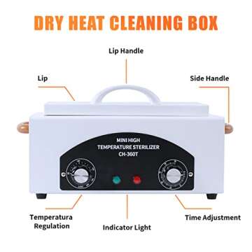 AOBOO High Temperature Sterilizer Machine for Nail Tool Spa Pedicure tools Dry Heat Sterilizer Cabinet Salon Hairdressing Tool Equipment Sterilizer Tweezers