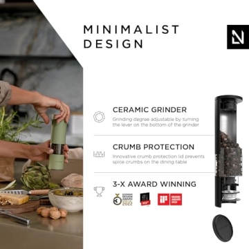 LARS NYSØM Salt Pepper Grinder Set - Elegant & Adjustable