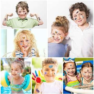 Habett Tattoos for Kids, 300+ Mixed Styles Temporary Tattoos Stickers Set for Girls and Boys, Space ...