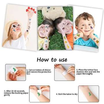 Habett Tattoos for Kids, 300+ Mixed Styles Temporary Tattoos Stickers Set for Girls and Boys, Space Dinosaur Animals Butterfly Tattoos for Kids Birthday Party Supplies