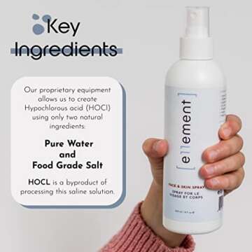 e11ement - Hypochlorous Acid Face and Skin Spray - HOCL- Safe for use on Acne Prone Skin - Eczema - Dry Scalp -Toner - Eye & Lash Cleanser - Face and Hand Cleanser (Feature Pack - 3 Bottles)