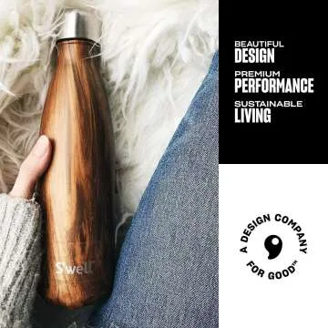 S'well Teakwood Water Bottle - Insulated, 17 oz