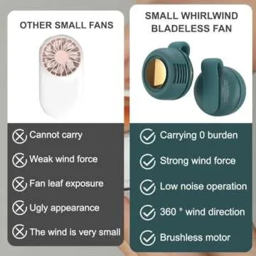 Portable Silent Mini Bladeless Fan Clip On for Comfort
