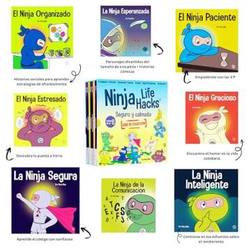Seguro y calmado SERIE DE COLECCIÓN, libros 25-32: El Ninja Gracioso, El Ninja Paciente, El Ninja O...
