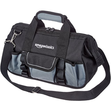 Durable Amazon Basics Tool Bag 12 Inch, Black & Gray