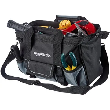 Durable Amazon Basics Tool Bag 12 Inch, Black & Gray