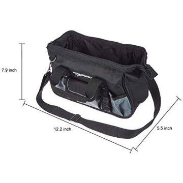 Durable Amazon Basics Tool Bag 12 Inch, Black & Gray