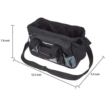 Durable Amazon Basics Tool Bag 12 Inch, Black & Gray