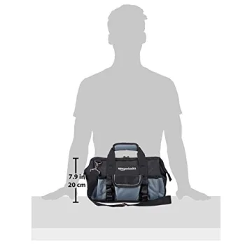 Durable Amazon Basics Tool Bag 12 Inch, Black & Gray