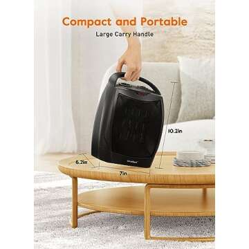 GiveBest Portable Ceramic Heater - Safe & Compact Heating Solution