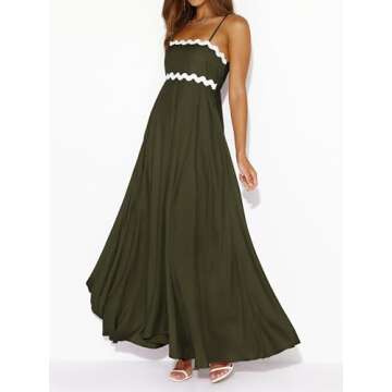 PRETTYGARDEN Women's Spaghetti Strap Maxi Dress for Summer