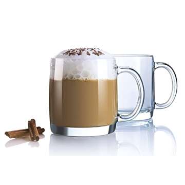 Luminarc Glass 13-Ounce Nordic Mug, Set of 4, 4 Count (Pack of 1), Clear
