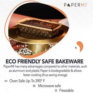 Paper Baking Loaf Pans – 25pcs, 7” x 3” x 2”, 16oz – Microwave, Freezer & Oven Safe up to 390° F – Disposable, Grease Resistant & Eco-Friendly Paper Bread Pan – for Runny, Thick, & Dough Batter