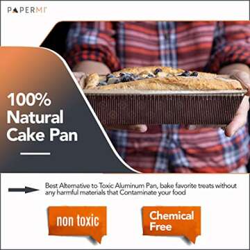 Paper Baking Loaf Pans – 25pcs, 7” x 3” x 2”, 16oz – Microwave, Freezer & Oven Safe up to 390° F – Disposable, Grease Resistant & Eco-Friendly Paper Bread Pan – for Runny, Thick, & Dough Batter