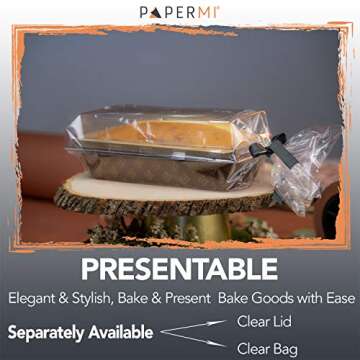 Paper Baking Loaf Pans – 25pcs, 7” x 3” x 2”, 16oz – Microwave, Freezer & Oven Safe up to 390° F – Disposable, Grease Resistant & Eco-Friendly Paper Bread Pan – for Runny, Thick, & Dough Batter