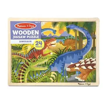 Melissa & Doug 24-Piece Dinosaur Wooden Puzzle with Tray