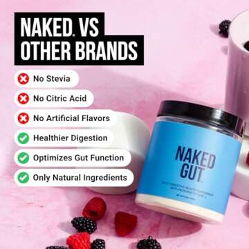 Naked Gut - All-Natural Daily Gut Health Supplement, Vegan & Gluten-Free, 40 Servings