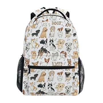 ALAZA Cute Doodle Dog Print Animal Large Backpack for Kids Boys Girls School