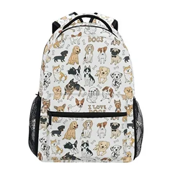 ALAZA Cute Doodle Dog Print Animal Large Backpack for Kids Boys Girls School