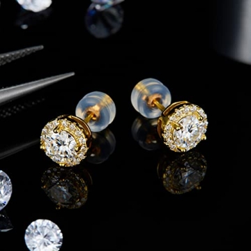 Moissanite Stud Earrings in 18K Gold & Silver