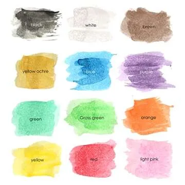 2 Pack Watercolor Paint Set 12 Vivid Colors Includes Watercolour Mixing Palette and 2 Brushes, Perfect For Artists, Beginner Painters, Kids and Adult Painting