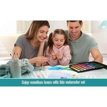 2 Pack Watercolor Paint Set 12 Vivid Colors Includes Watercolour Mixing Palette and 2 Brushes, Perfect For Artists, Beginner Painters, Kids and Adult Painting